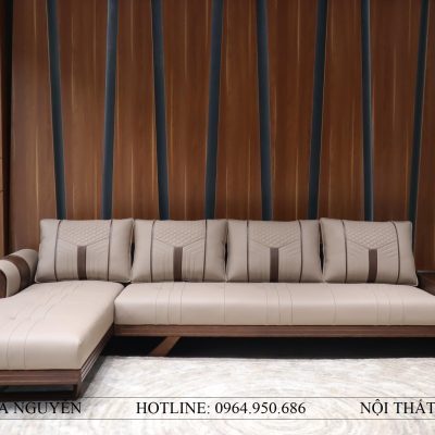 SOFA SỒI PHỐI DA GÓC L + BÀN TRÀ