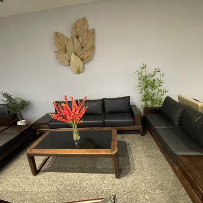 SOFA GỖ SỒI NGA -CHÂN QUỲ